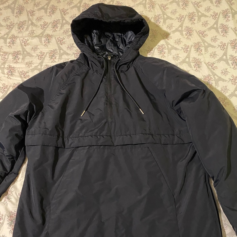 Forever 21 Puffer Black Jacket Size Large Half Zip